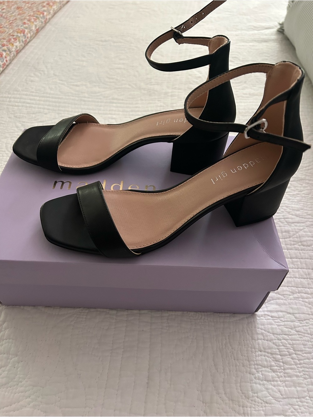Madden Girl Black Ankle-Strap Block Heel Sandals- NWOT - Picture 4 of 5